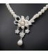 SET647 - Pearl Flower Necklace Earrings Set 